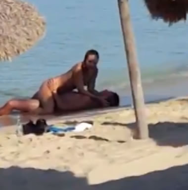 Wife Cheating On Husband On Public Beach / The Human Cum Slug