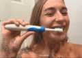 Beautiful Teen Brushing Her Teeth With Cum