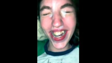 Cute Slut Lols While Taking A Messy Cum Facial