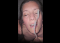 Extremely Drunk Mom Taking A Very Messy Cum facial