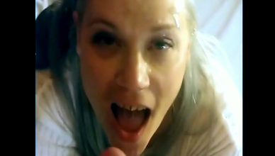 Grand Mother Enjoying A Cum Facial From A Young Big Dick