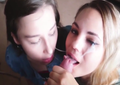 A Big Dick Enjoying A Double Blow Job And Cum Facial